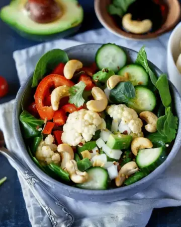Blumenkohlsalat – roh, ganz einfach und Low Carb