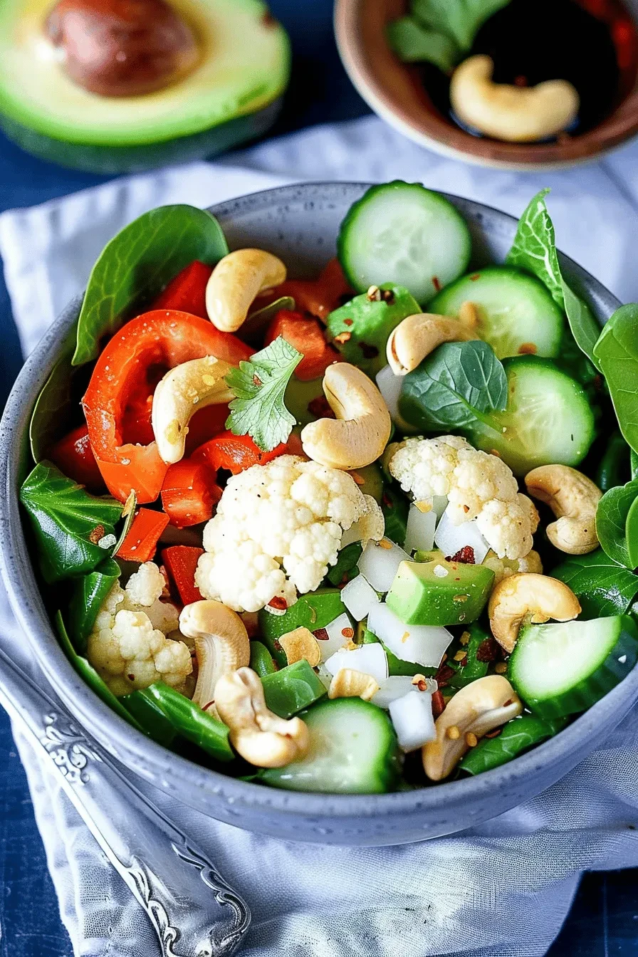 Blumenkohlsalat – roh, ganz einfach und Low Carb