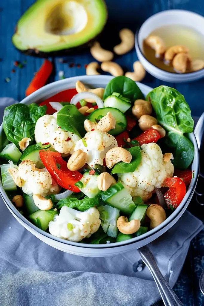 Blumenkohlsalat – roh, ganz einfach und Low Carb