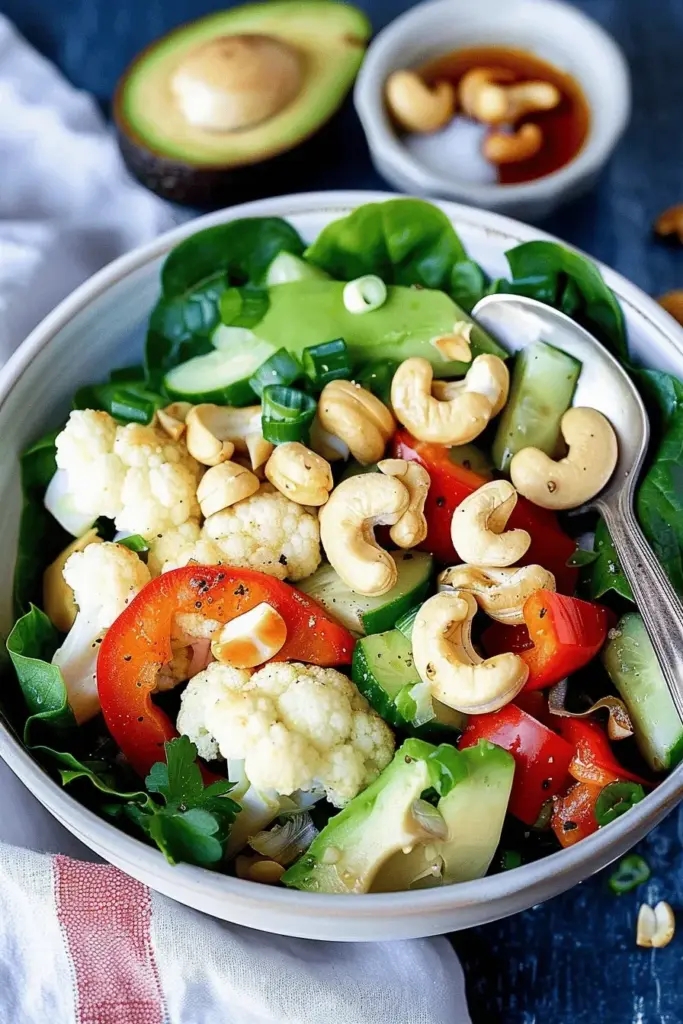 Blumenkohlsalat – roh, ganz einfach und Low Carb