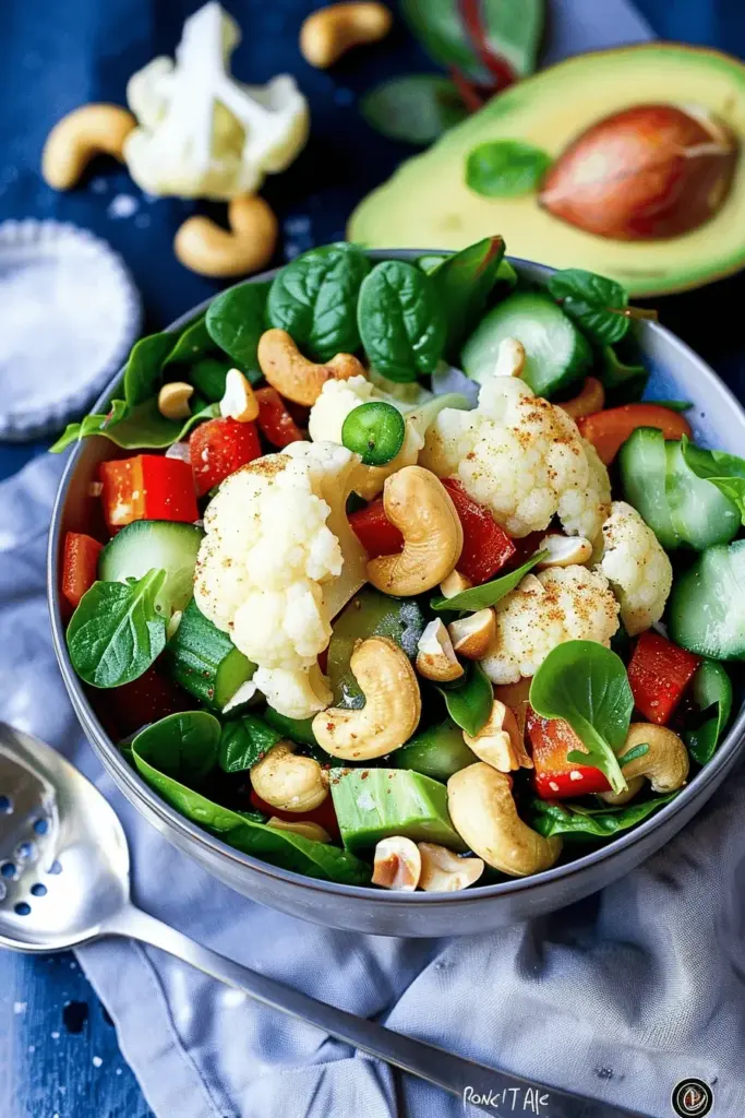 Blumenkohlsalat – roh, ganz einfach und Low Carb