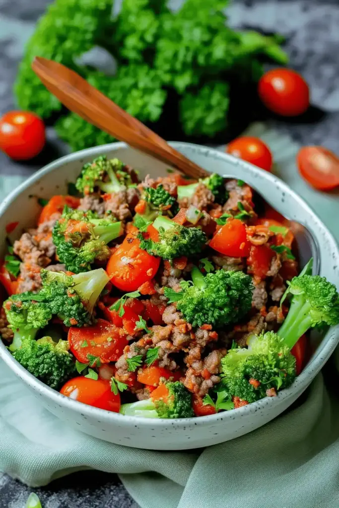 Brokkoli-Hackfleisch-Pfanne – ein schnelles Low Carb Rezept