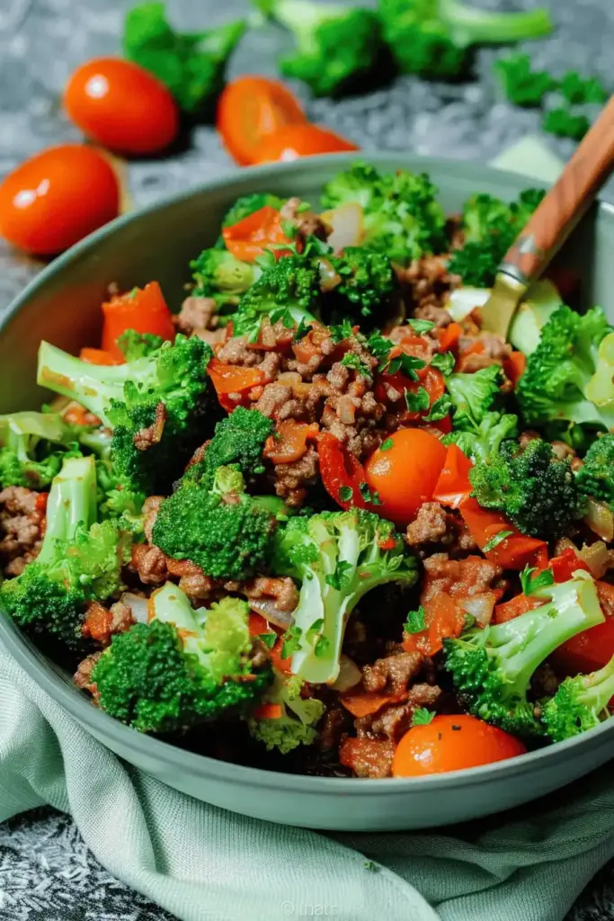 Brokkoli-Hackfleisch-Pfanne – ein schnelles Low Carb Rezept