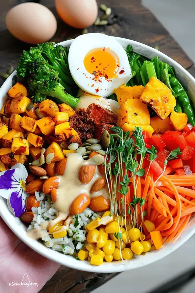Clean Eating Buddha Bowl mit Süßkartoffeln und Linsen