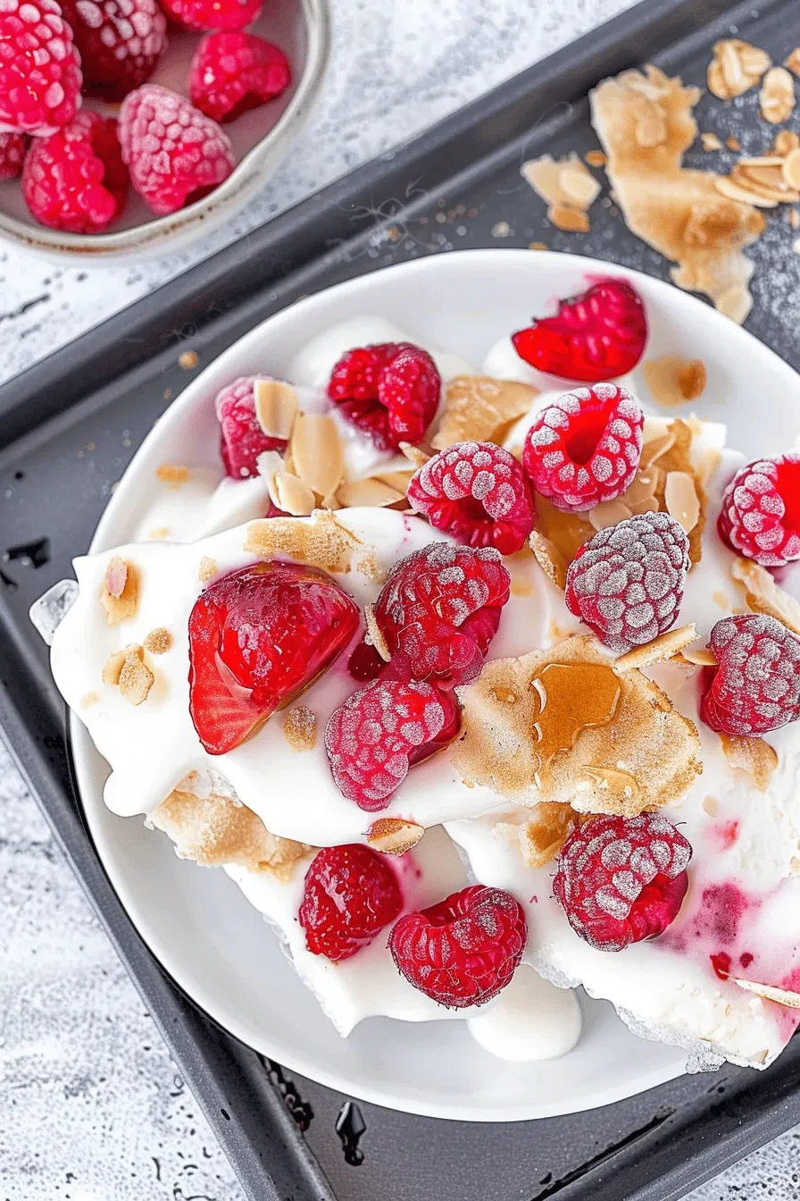 Frozen Joghurt Stücke mit Beeren