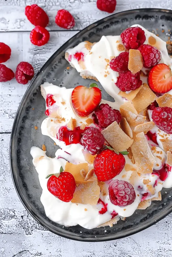 Frozen Joghurt Stücke mit Beeren