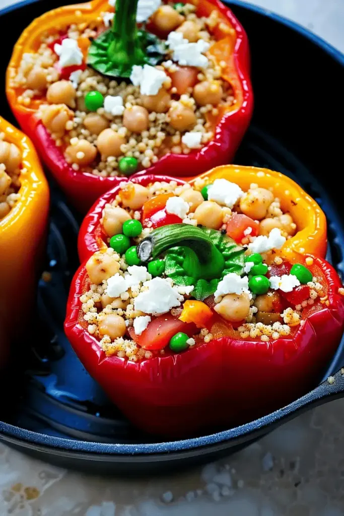 Gefüllte Paprika mit Couscous und Feta
