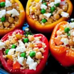 Gefüllte Paprika mit Couscous und Feta