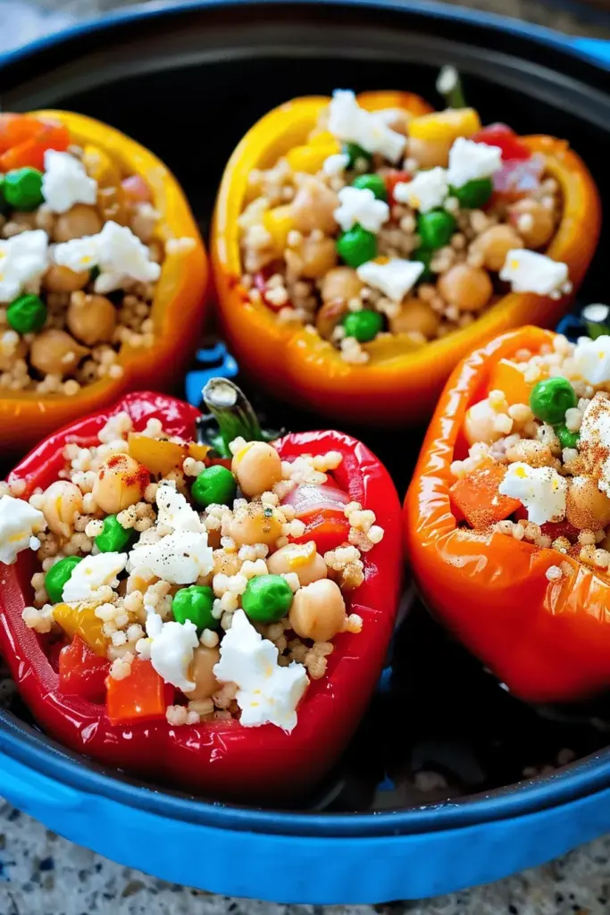 Gefüllte Paprika mit Couscous und Feta