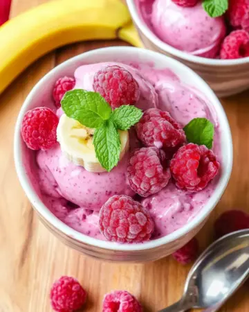 Gesundes Eis mit Himbeeren & Banane Img