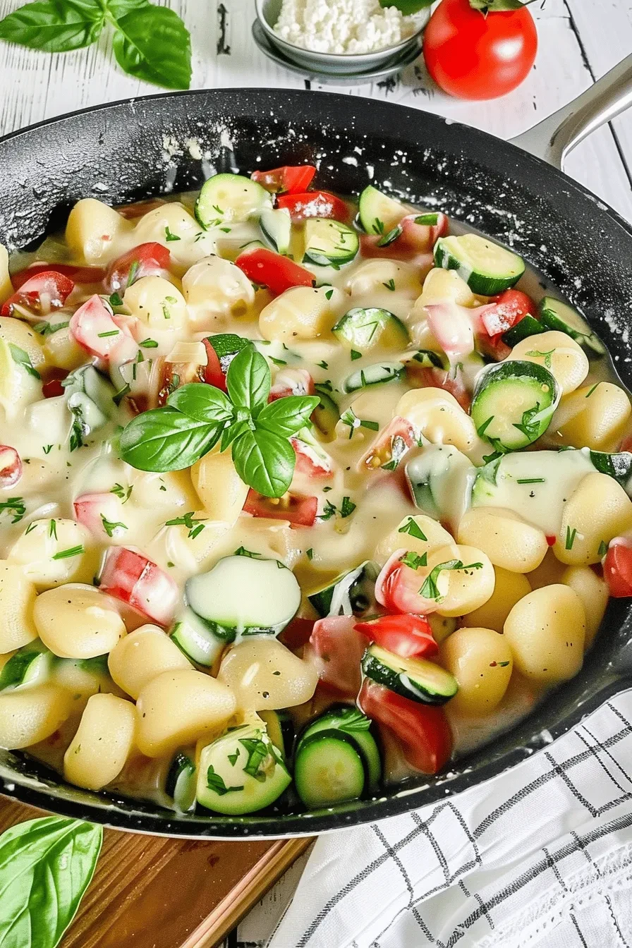 Gnocchi-Gemüse-Pfanne mit Tomaten und Zucchini