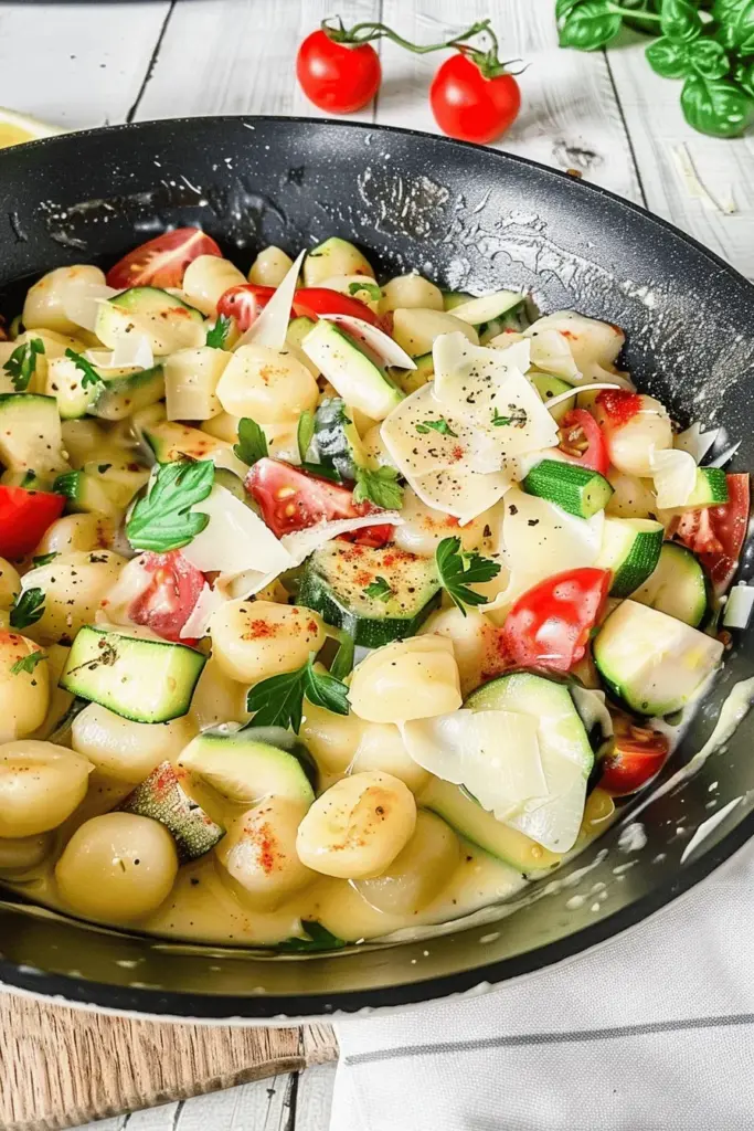Gnocchi-Gemüse-Pfanne mit Tomaten und Zucchini