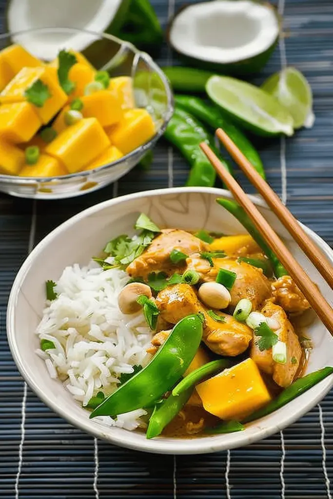 Hähnchen-Mango-Curry mit Kokosmilch – super fruchtig