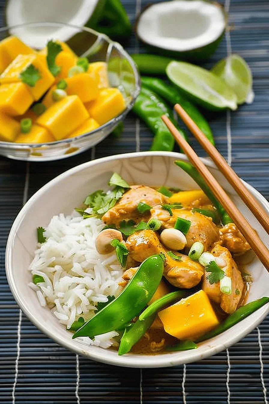 Hähnchen-Mango-Curry mit Kokosmilch – super fruchtig