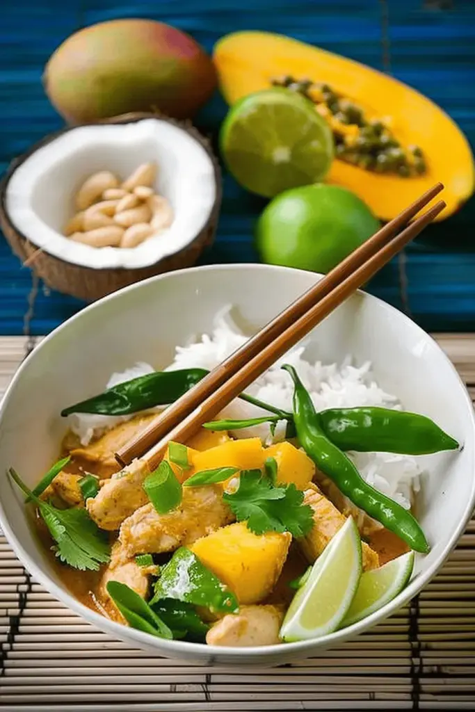 Hähnchen-Mango-Curry mit Kokosmilch – super fruchtig