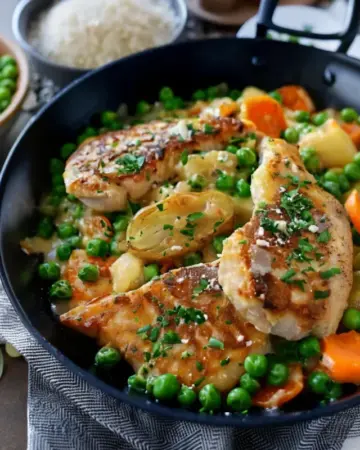 Hähnchen mit Erbsen & Möhren