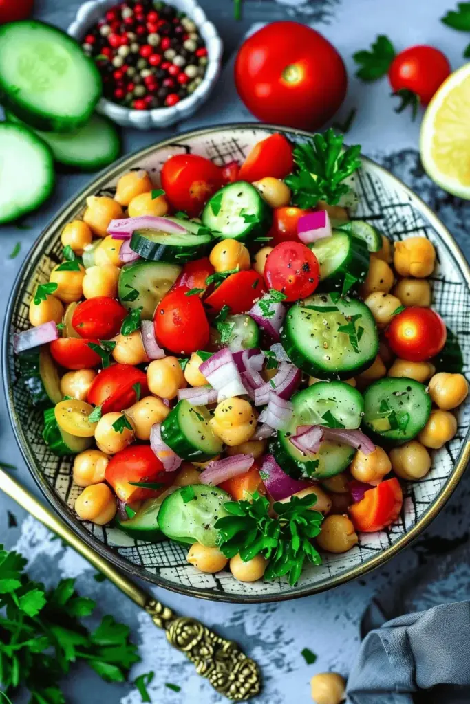 Kichererbsensalat mit Tomaten