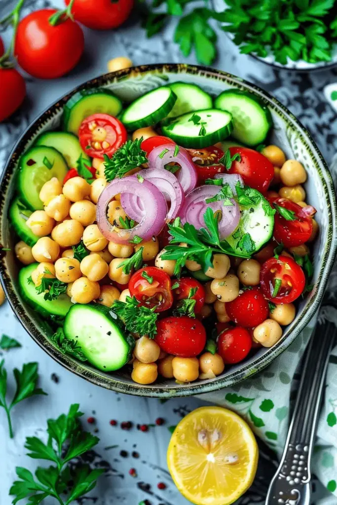 Kichererbsensalat mit Tomaten