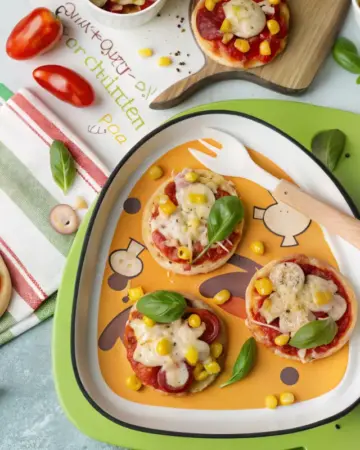 Kinderpizza mit Quark-Öl-Teig