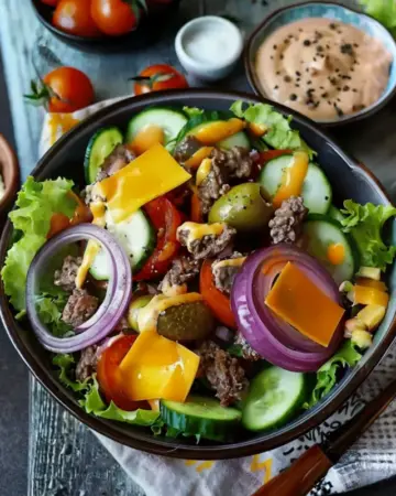 Low Carb Cheeseburger Salat Img