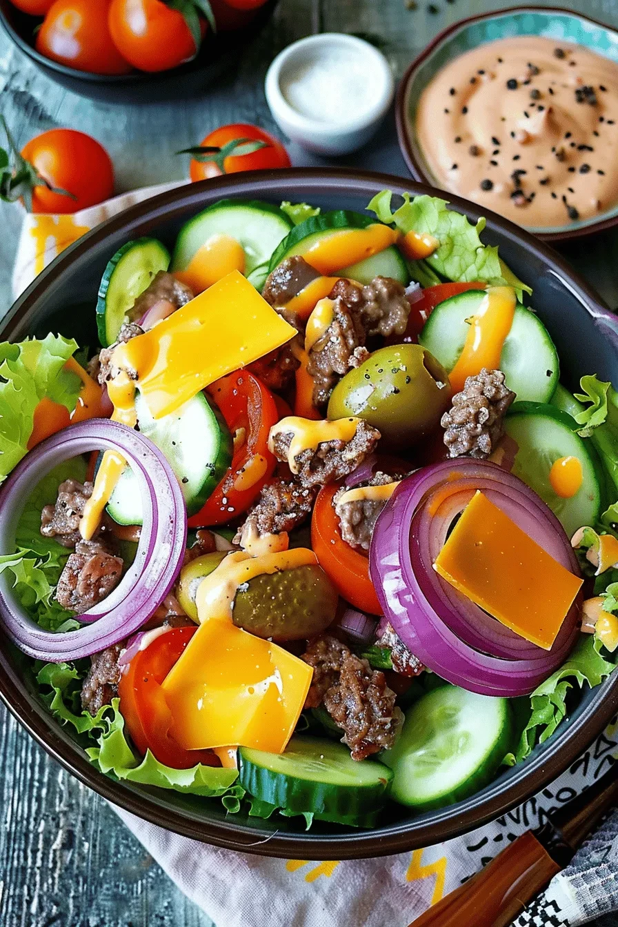Low Carb Cheeseburger Salat