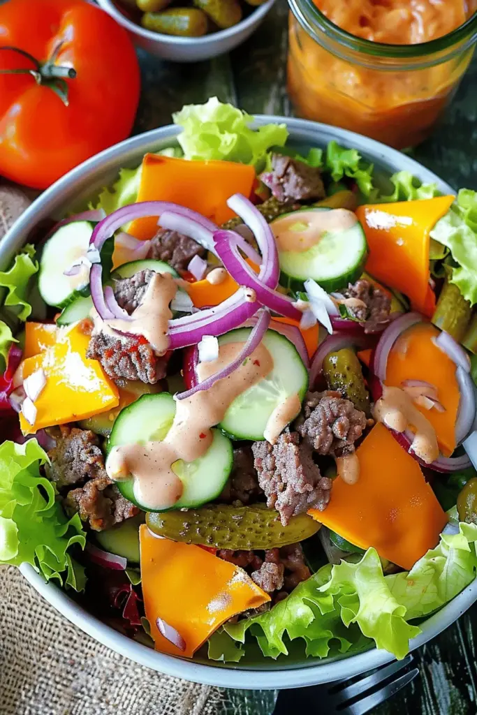 Low Carb Cheeseburger Salat