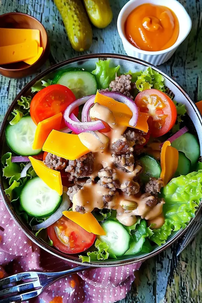 Low Carb Cheeseburger Salat
