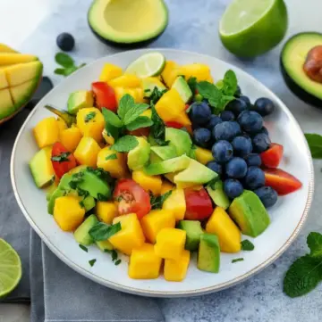 Mangosalat mit Avocado und Minze