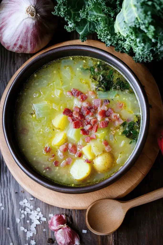 Savoy Cabbage Soup with Potatoes and Bacon