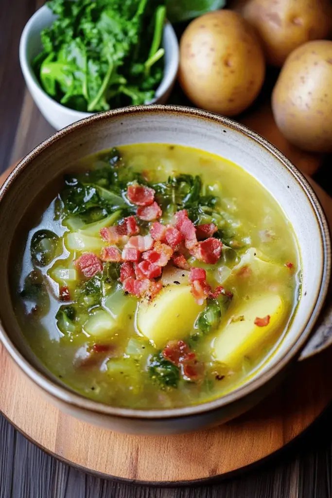 Savoy Cabbage Soup with Potatoes and Bacon