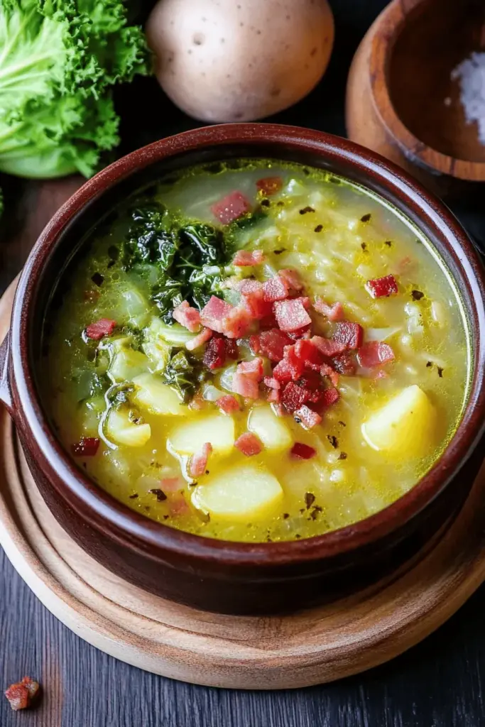 Savoy Cabbage Soup with Potatoes and Bacon