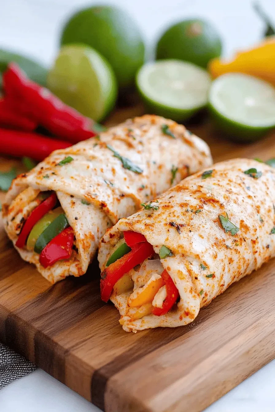 Schnelle Low Carb Hähnchen Fajita Röllchen