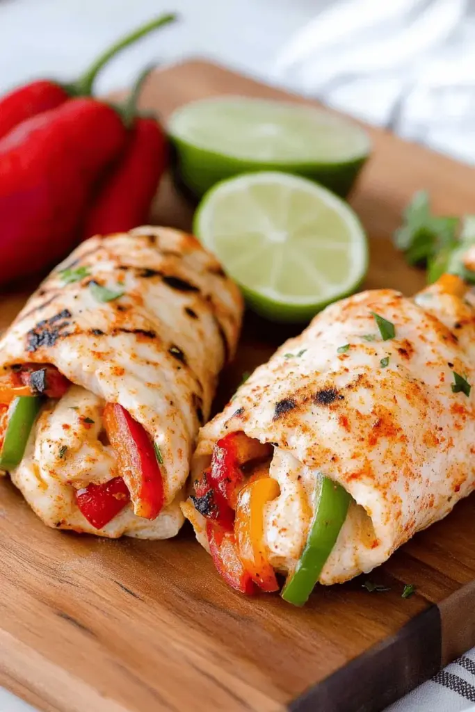 Schnelle Low Carb Hähnchen Fajita Röllchen