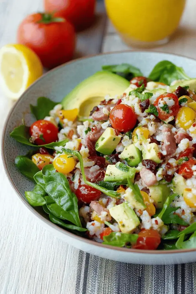 Sommerlicher Reissalat mit getrockneten Tomaten