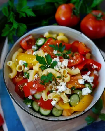 Sommerpasta mit Feta & Gemüseimg
