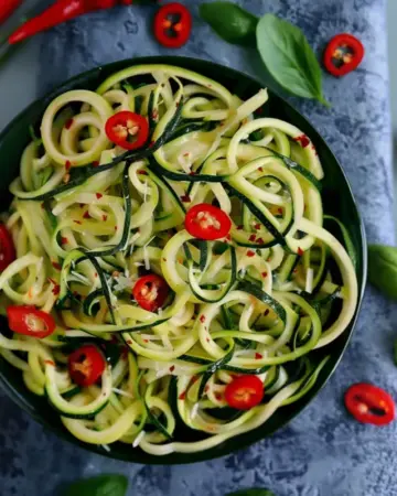 Zoodles mit Knoblauch und Chili