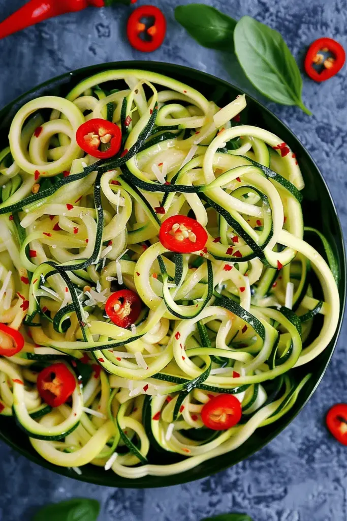 Zoodles mit Knoblauch und Chili