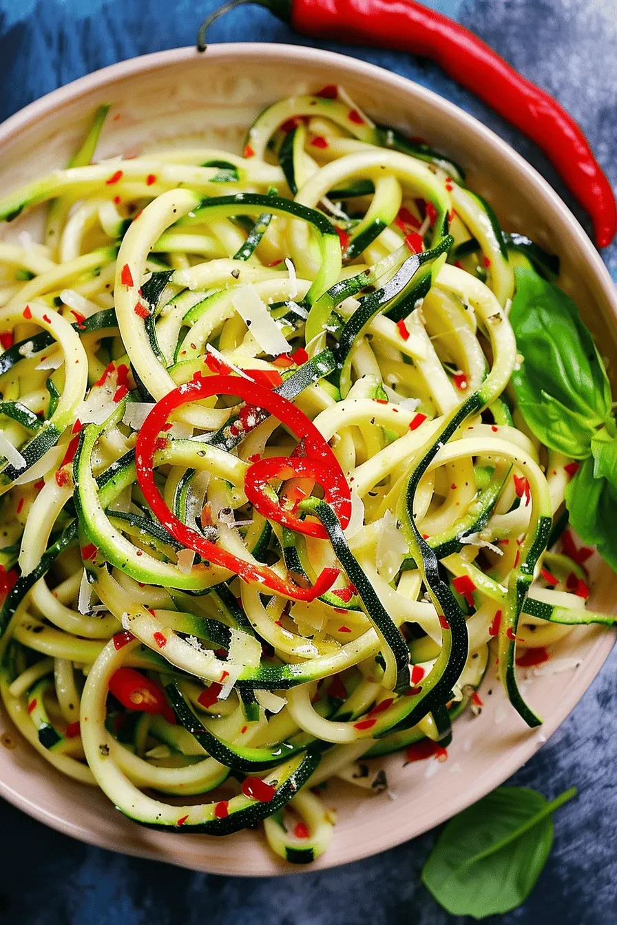 Zoodles mit Knoblauch und Chili