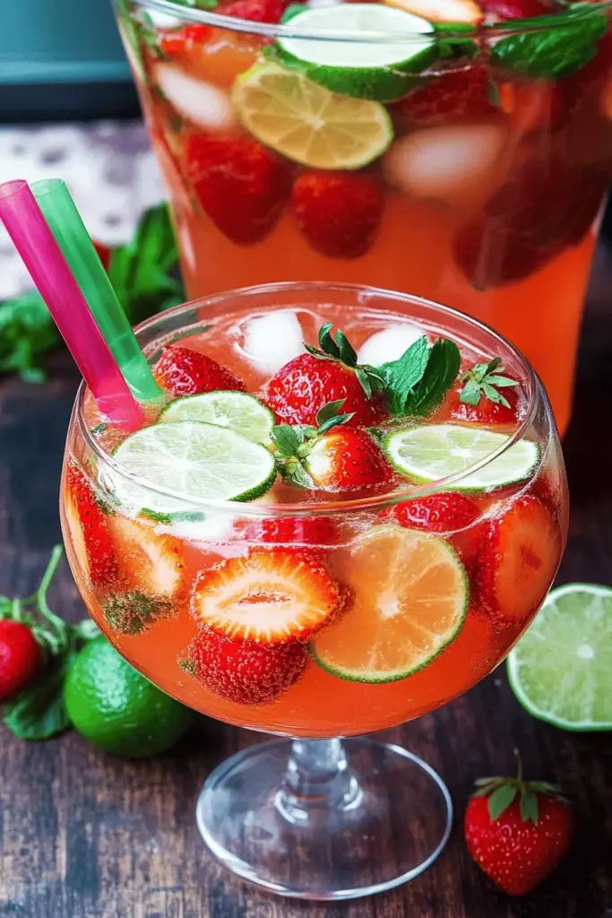 Alkoholfreie Erdbeerbowle