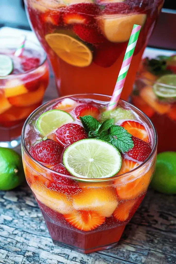 Alkoholfreie Erdbeerbowle