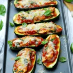 Gefüllte Zucchini mit Hähnchen