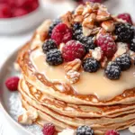 Gesunde Pfannkuchentorte mit Mandelmus