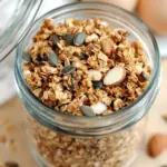 Gesundes Low Carb Knuspermüsli mit Kokosraspeln und Mandeln