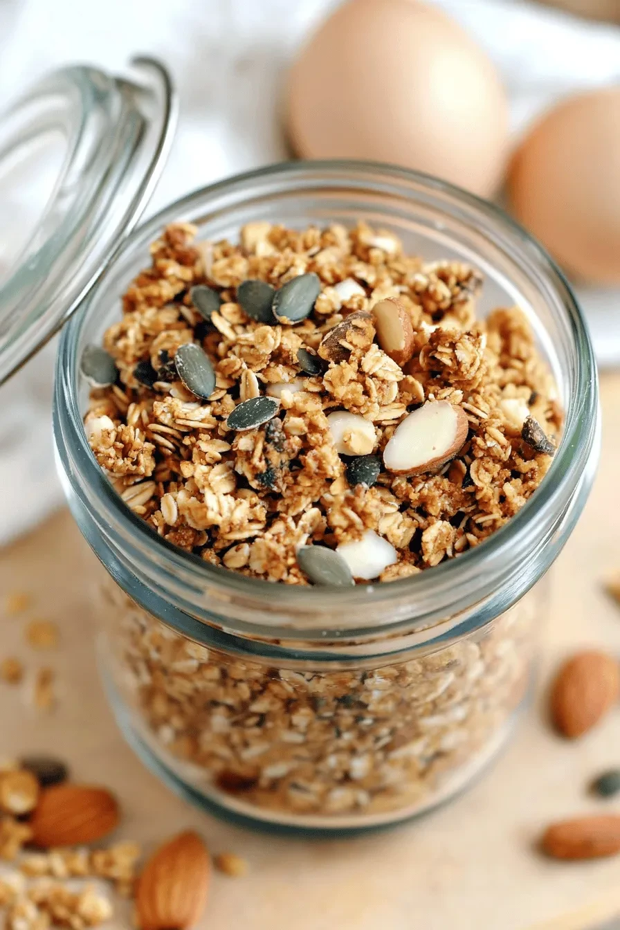 Gesundes Low Carb Knuspermüsli mit Kokosraspeln und Mandeln