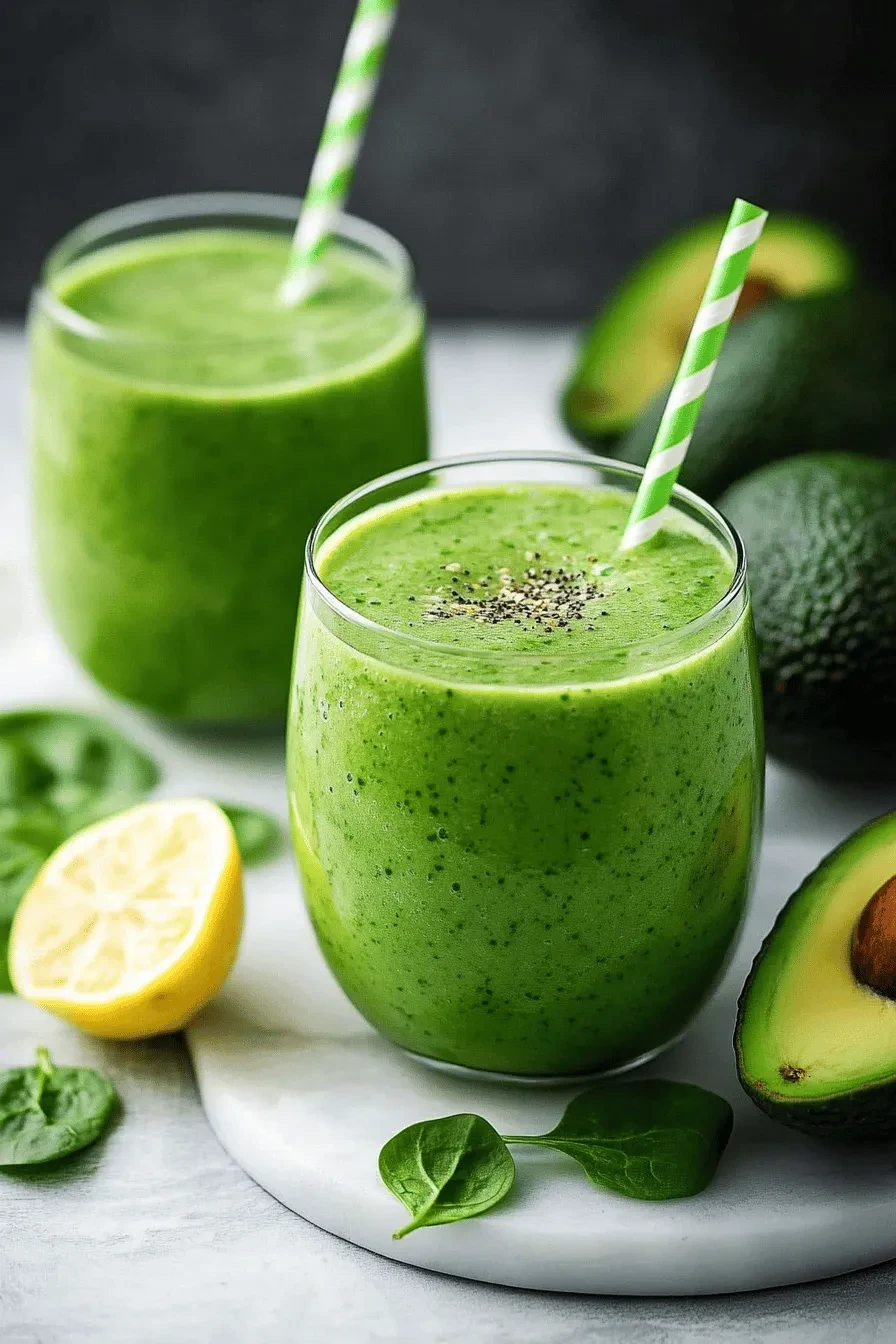 Grüner Smoothie mit Avocado