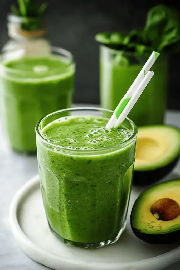 Grüner Smoothie mit Avocado