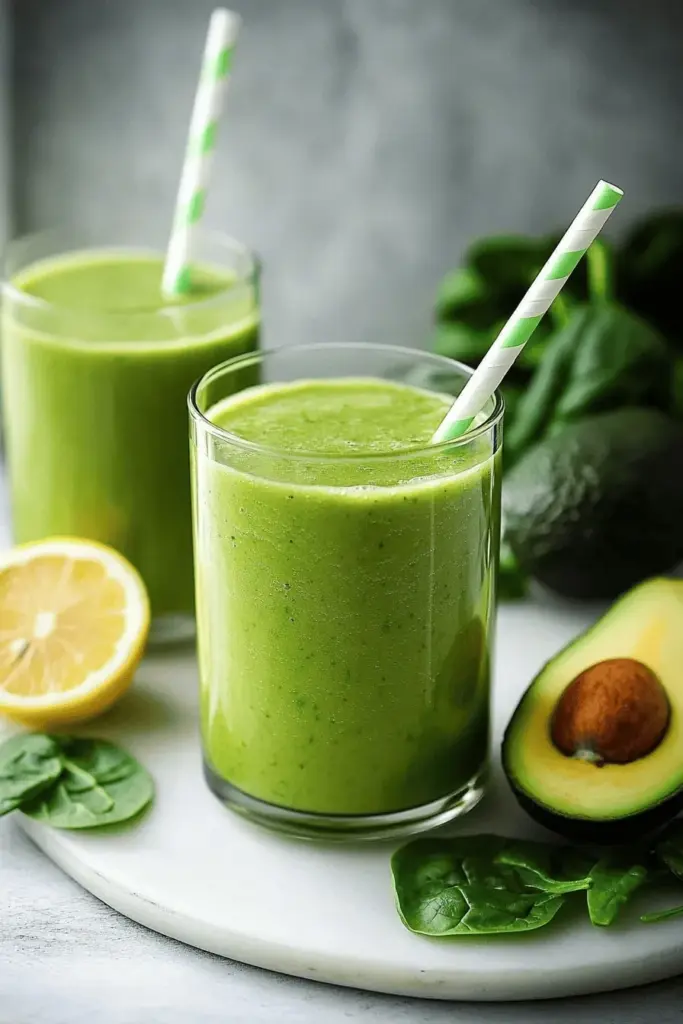 Grüner Smoothie mit Avocado
