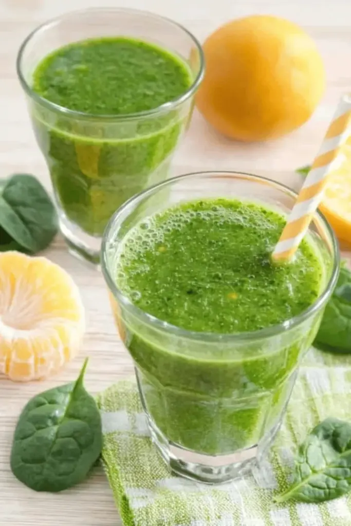 Grüner Smoothie mit Spinat