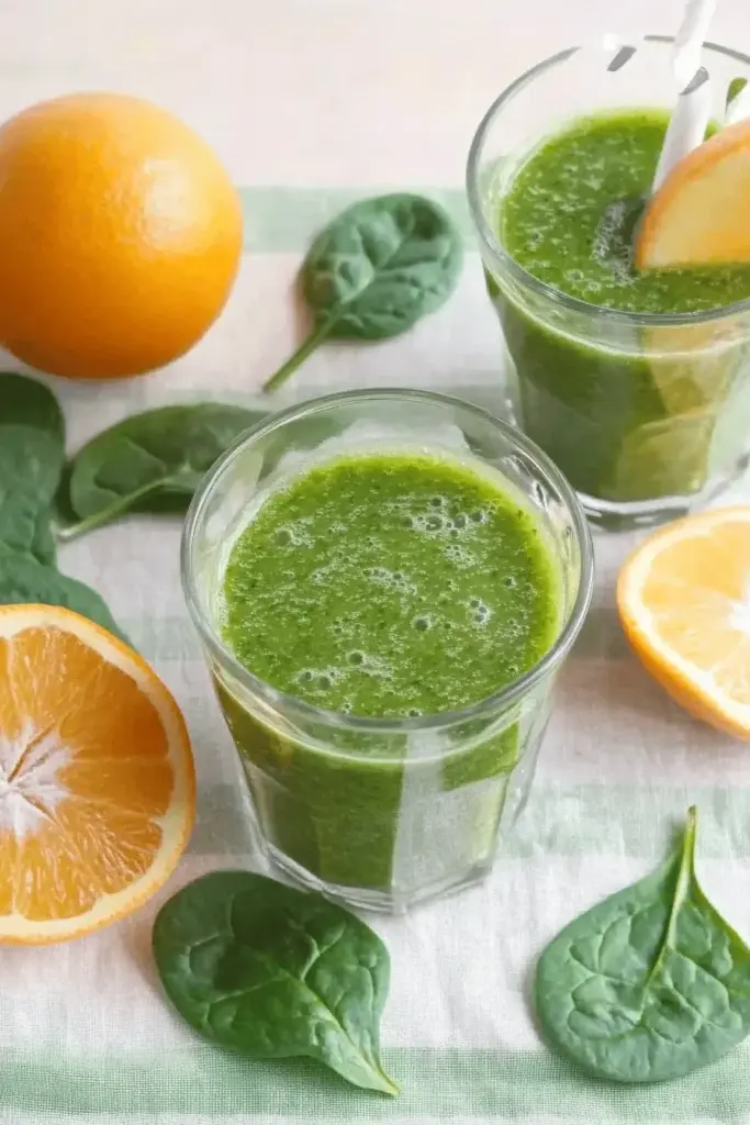 Grüner Smoothie mit Spinat