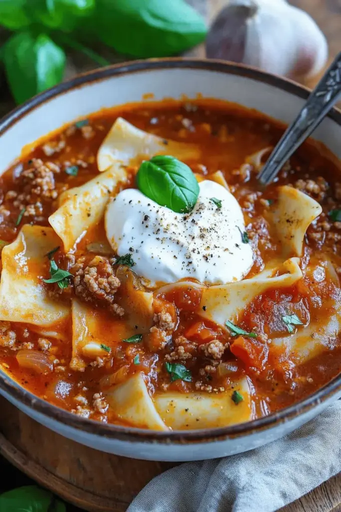 Lasagnesuppe, die dich vom Hocker haut